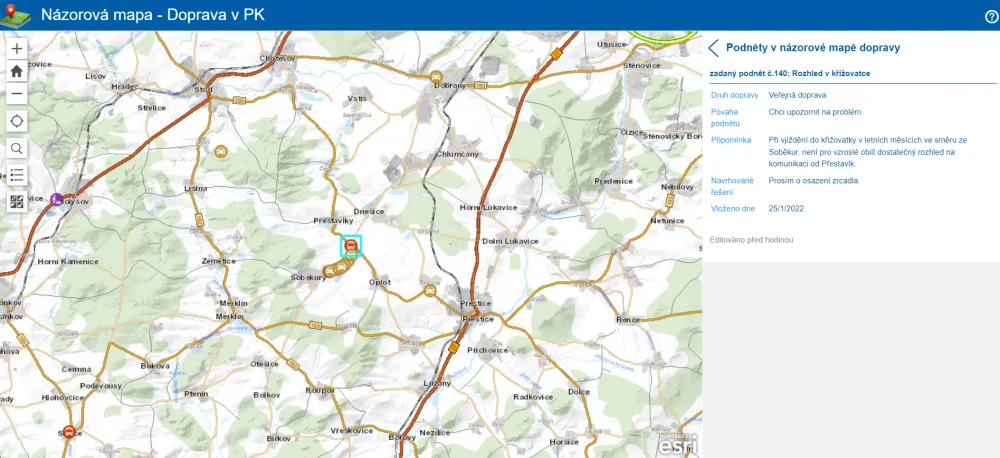 Názorová mapa Plzeňského kraje se plní podněty od veřejnosti, jak zlepšit dopravu na konkrétních místech