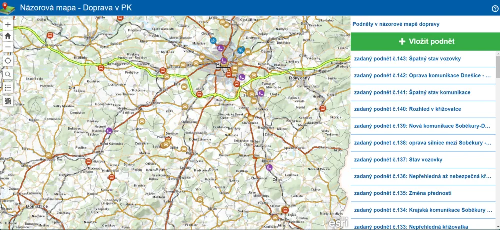 Názorová mapa Plzeňského kraje se plní podněty od veřejnosti, jak zlepšit dopravu na konkrétních místech