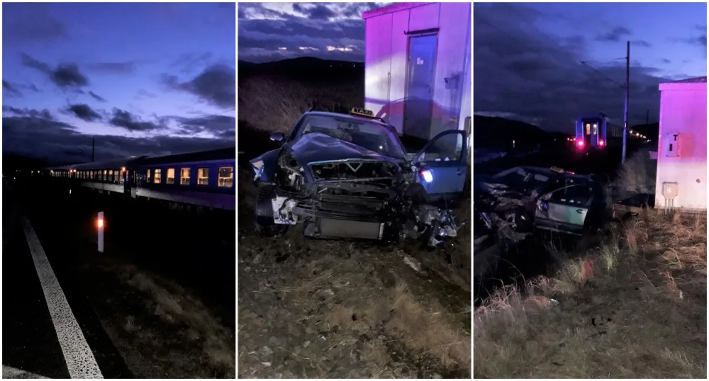 Zdrogovaný taxikář vletěl s autem rovnou pod vlak, tři lidé utrpěli zranění