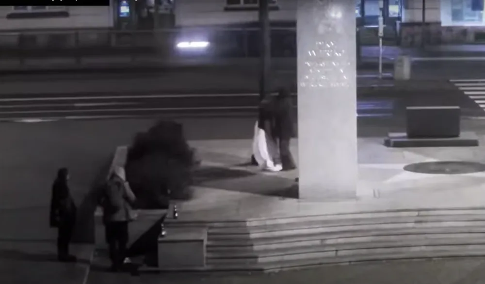 Neznámý vandal strhl a odcizil státní vlajku České republiky ze stožáru u plzeňského pomníku Díky, Ameriko!