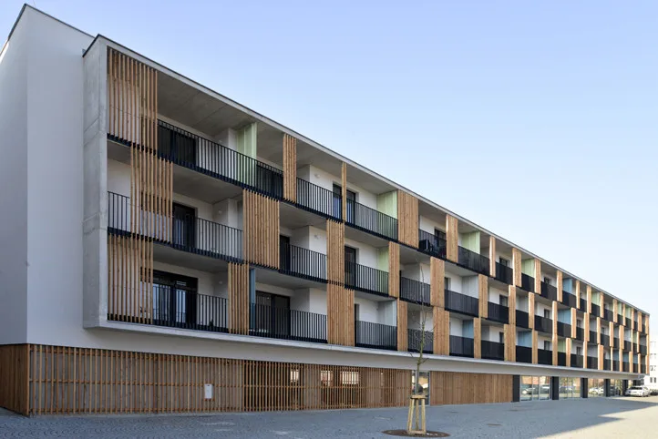 Vítězná stavba za období 2014 – 2017 za architektonický návrh bytového domu Sladová, v areálu Světovar – blok D od Jiřího Zábrana 
