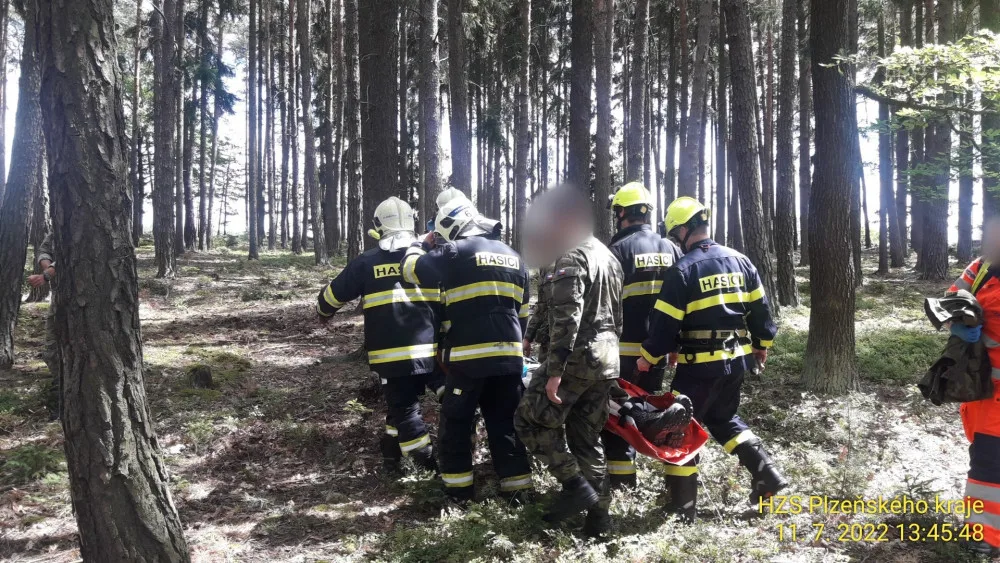 Dvojice armádních výsadkářů zůstala uvězněná v korunách stromů, pomoci jim museli lezečtí záchranáři