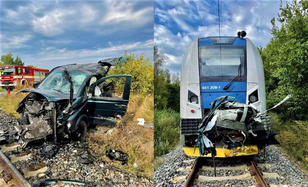 Při nehodě utrpěl řidič dodávky těžké zranění