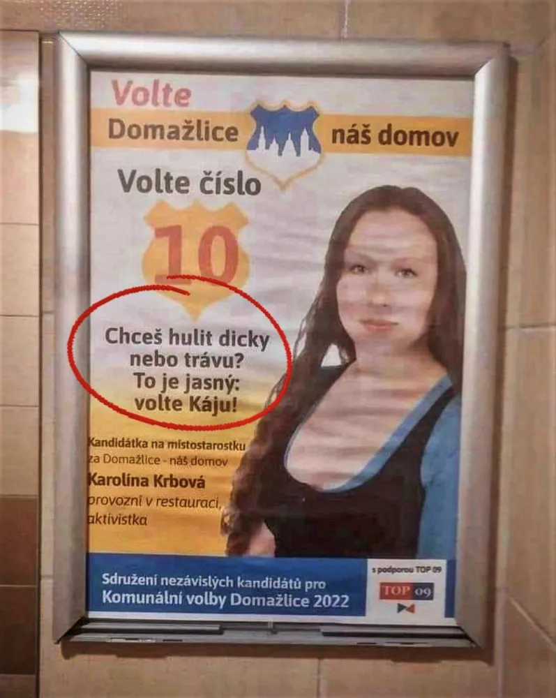 Předvolební skandál způsobila provokativním plakátem kandidátka na místostarostku Domažlic