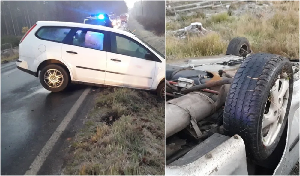 Namrzlá silnice potrápila řidiče, dvě nehody se odehrály jen pár desítek metrů od sebe