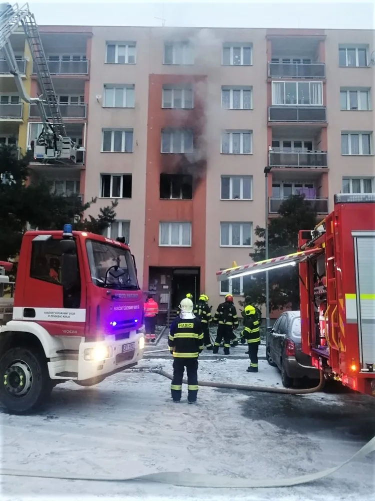 Požár domu v Dobřanech