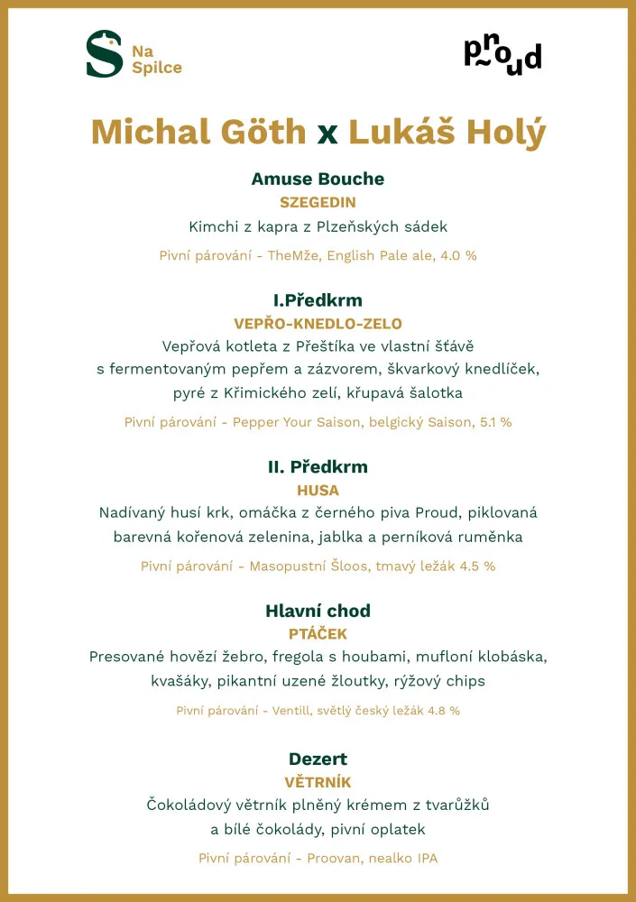 Plzeňský Prazdroj zve na pětichodové menu sestavené dvojicí špičkových šéfkuchařů nebo na pivovarský brunch