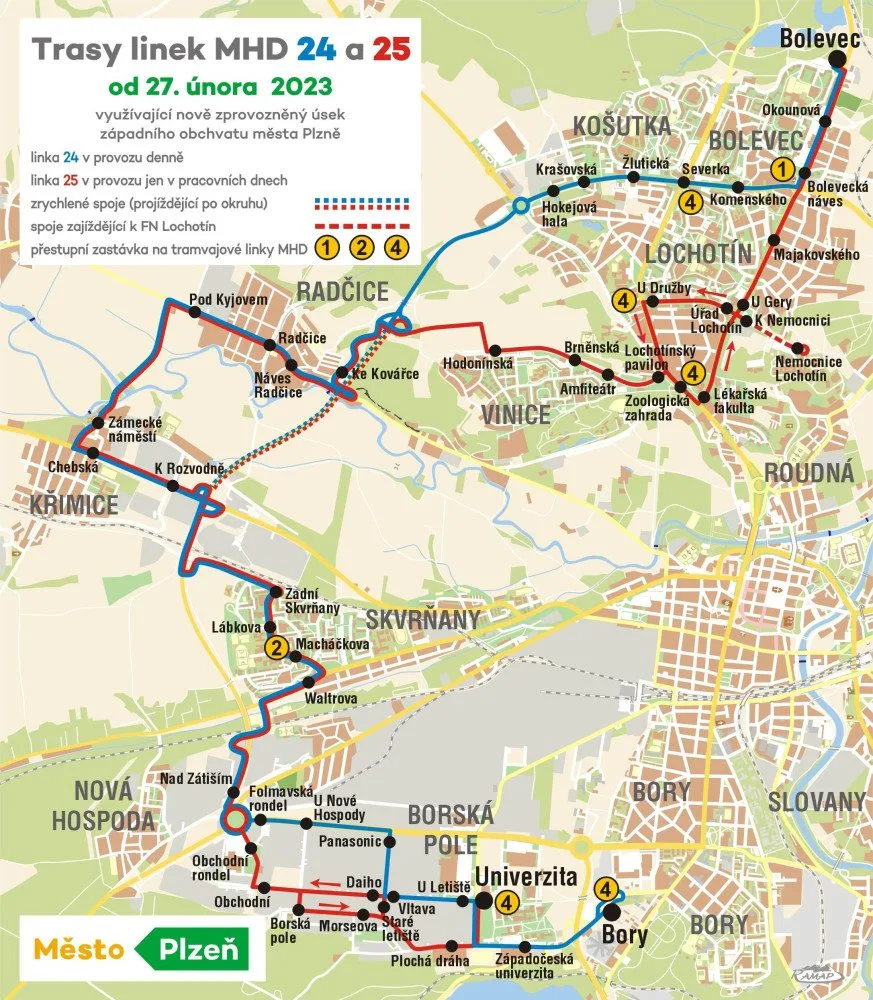 Po Západním okruhu vyjedou zítra dvě nové autobusové linky
