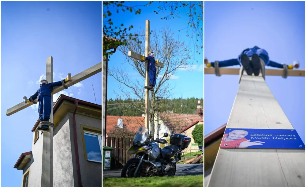 Tvůrci originálních májek opět nezklamali, tentokrát ukřižovali alkoholika