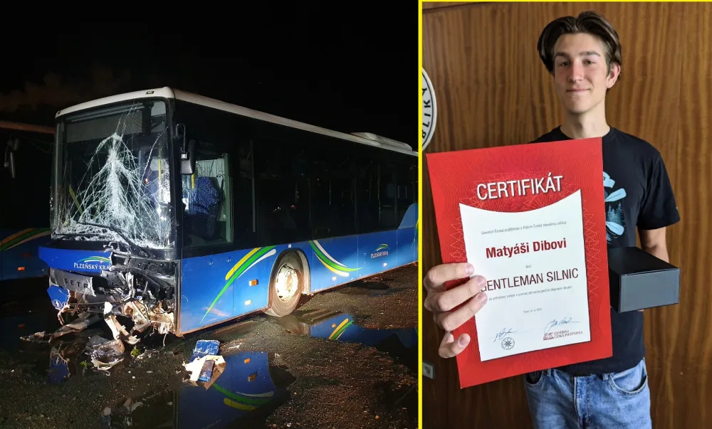 Student Matyáš Diba chladnokrevně zabránil obrovské tragédii po kolapsu řidiče autobusu, ve kterém on sám cestoval. Teď získal titul Gentleman silnic