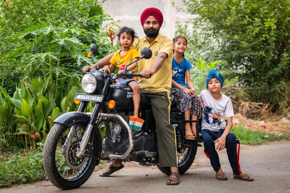 Během svých cest nafotil Onřej sikhskou rodinu, u které bydlel
