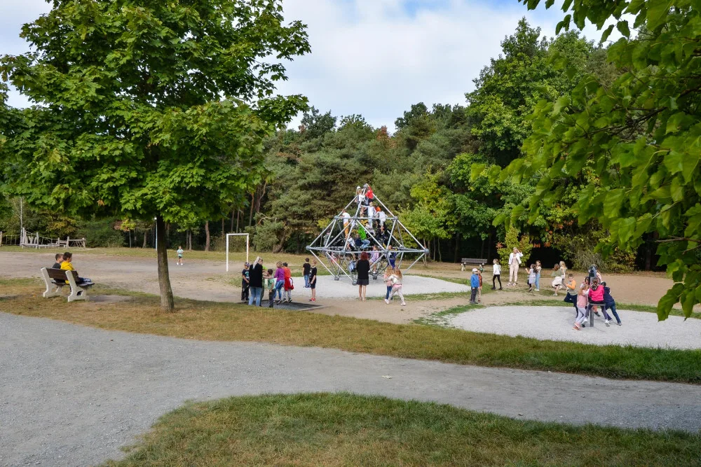 Špitálský les zas o něco prokoukl. Dostal nové cesty, lavičky  a vybavení dětského hřiště za 2,6 milionu