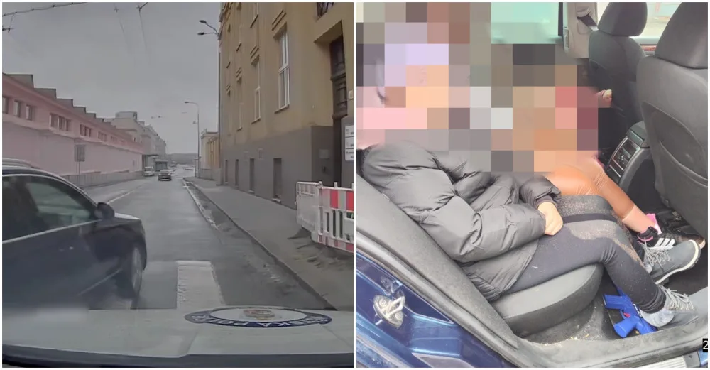 VIDEO: Řidič pod vlivem vezl v autě nepřipoutané děti, navíc nedal přednost projíždějícím vozu policie