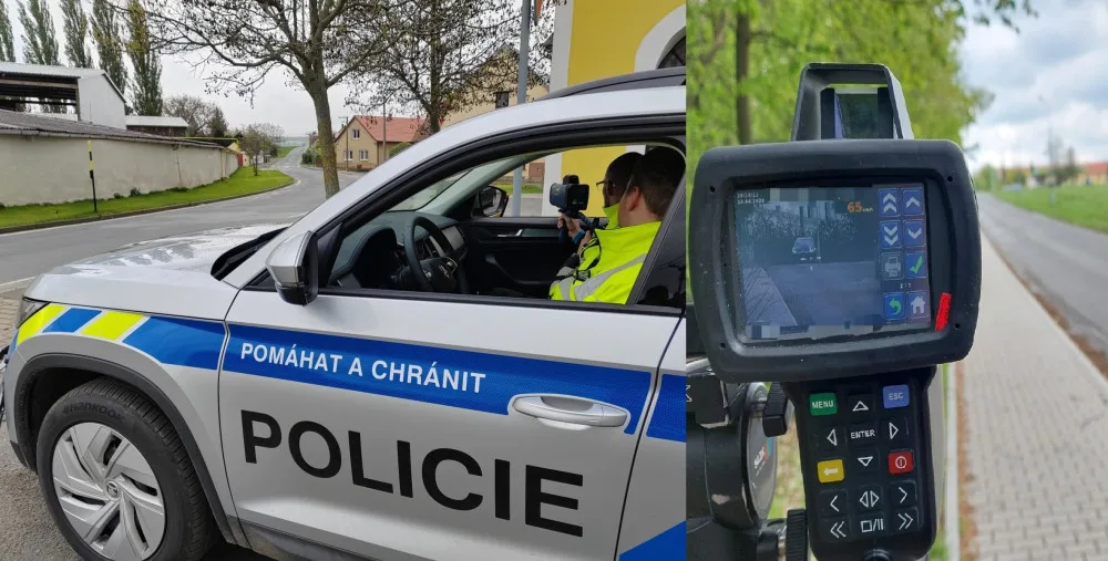 Policisté měří rychlost během Speed Marathonu v Plzeňském kraji