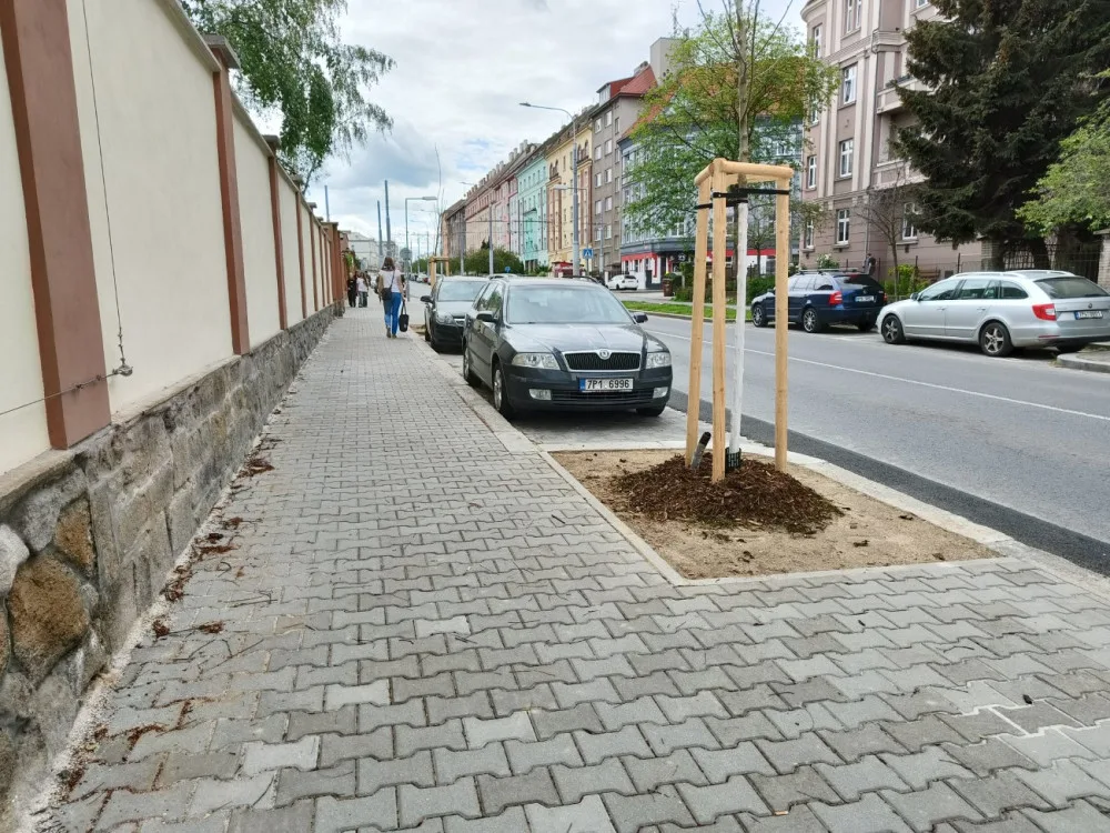 U fakultní nemocnice na Borech vzniklo 52 nových parkovacích míst, přibylo i stromů
