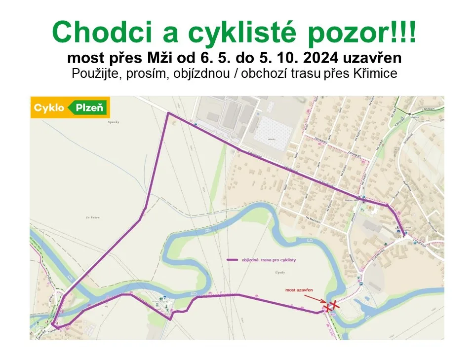 Most přes Mži je v havarijním stavu, kvůli nutné opravě ho město na pět měsíců uzavře