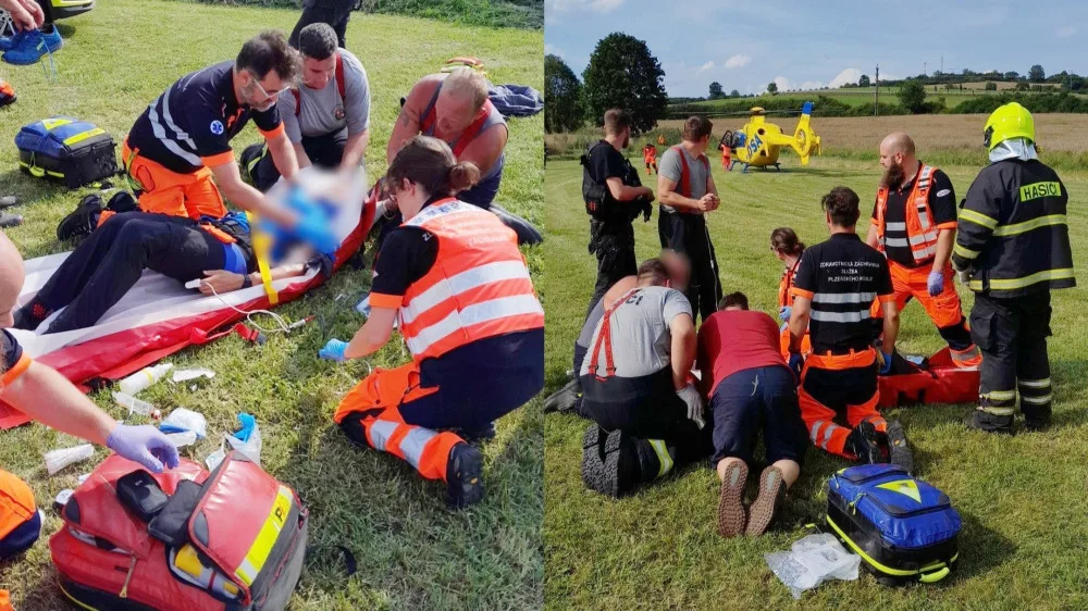 Paraglidista se zřítil během letu a při pádu utrpěl těžké zranění
