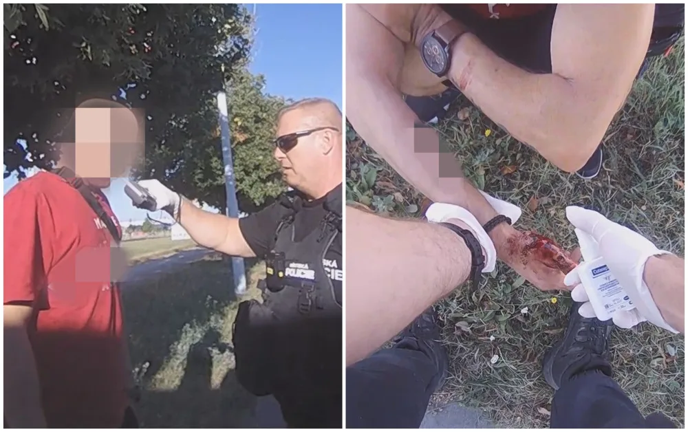 VIDEO: Opilého řidiče dodávky prozradila jízda na červenou, také se předchozího večera popral a krvácel