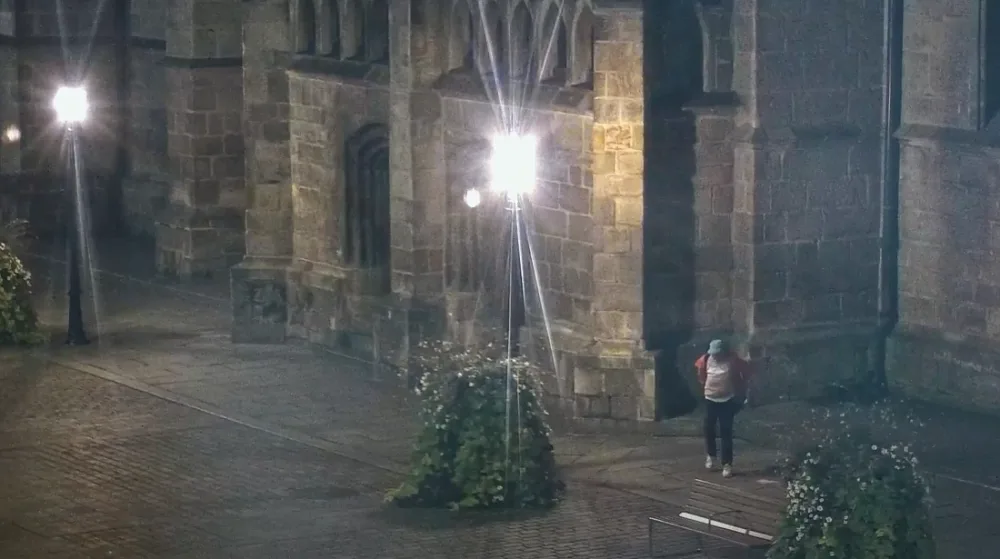 VIDEO: Žena se vymočila na katedrálu, její nechutný výstup natočila kamera