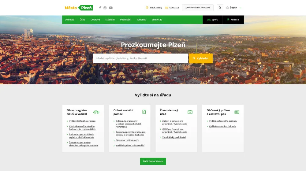 Přehlednější web pro seniory a občany s handicapem spustilo město Plzeň. Nabízí i funkci čtení textu nahlas