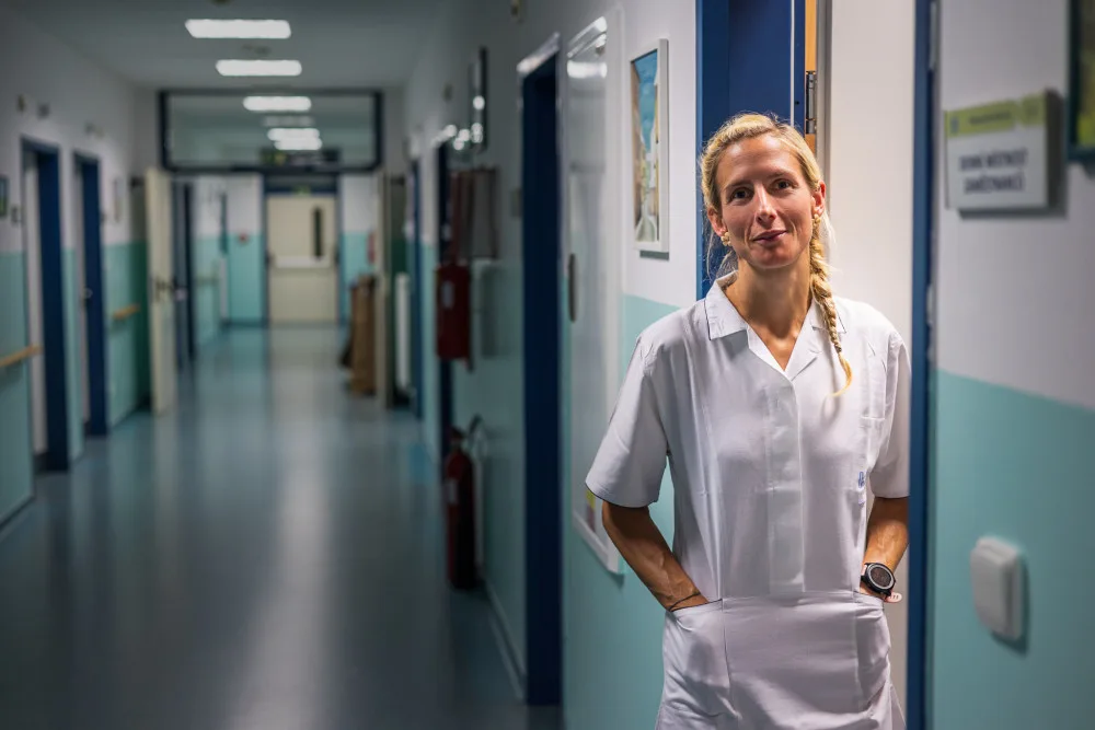 Ivana Babková při noční směně v Klatovské nemocnici