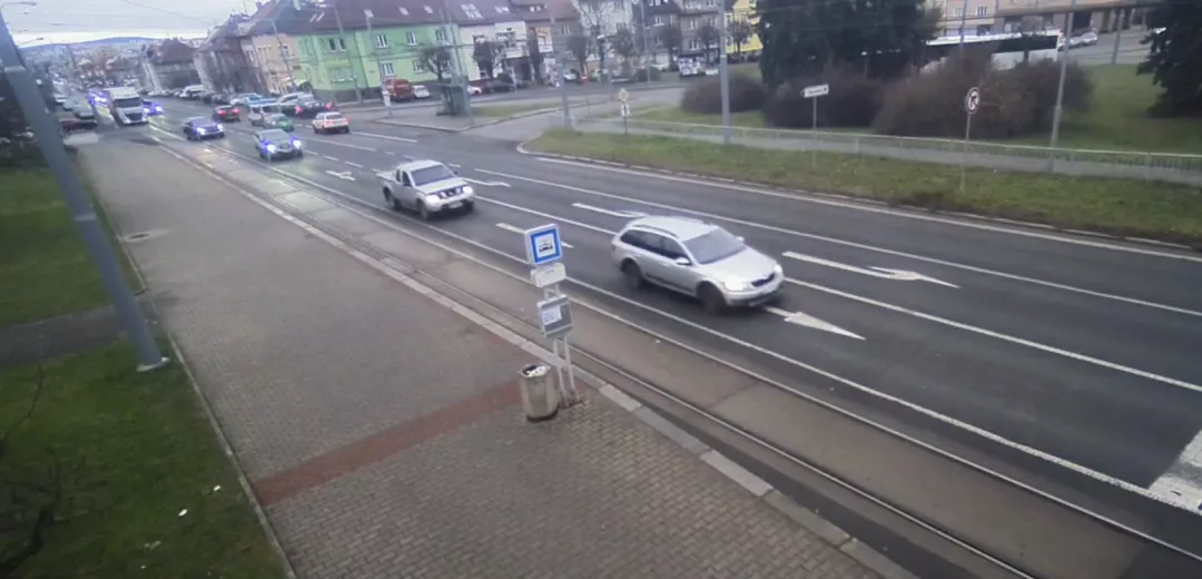 záběry z webkamery města Plzně