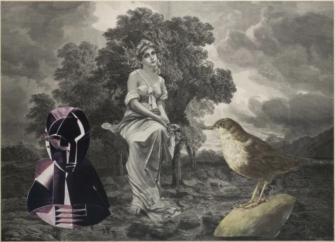 Jiří Kolář, Stadelmann, 1957, koláž, ZČG
