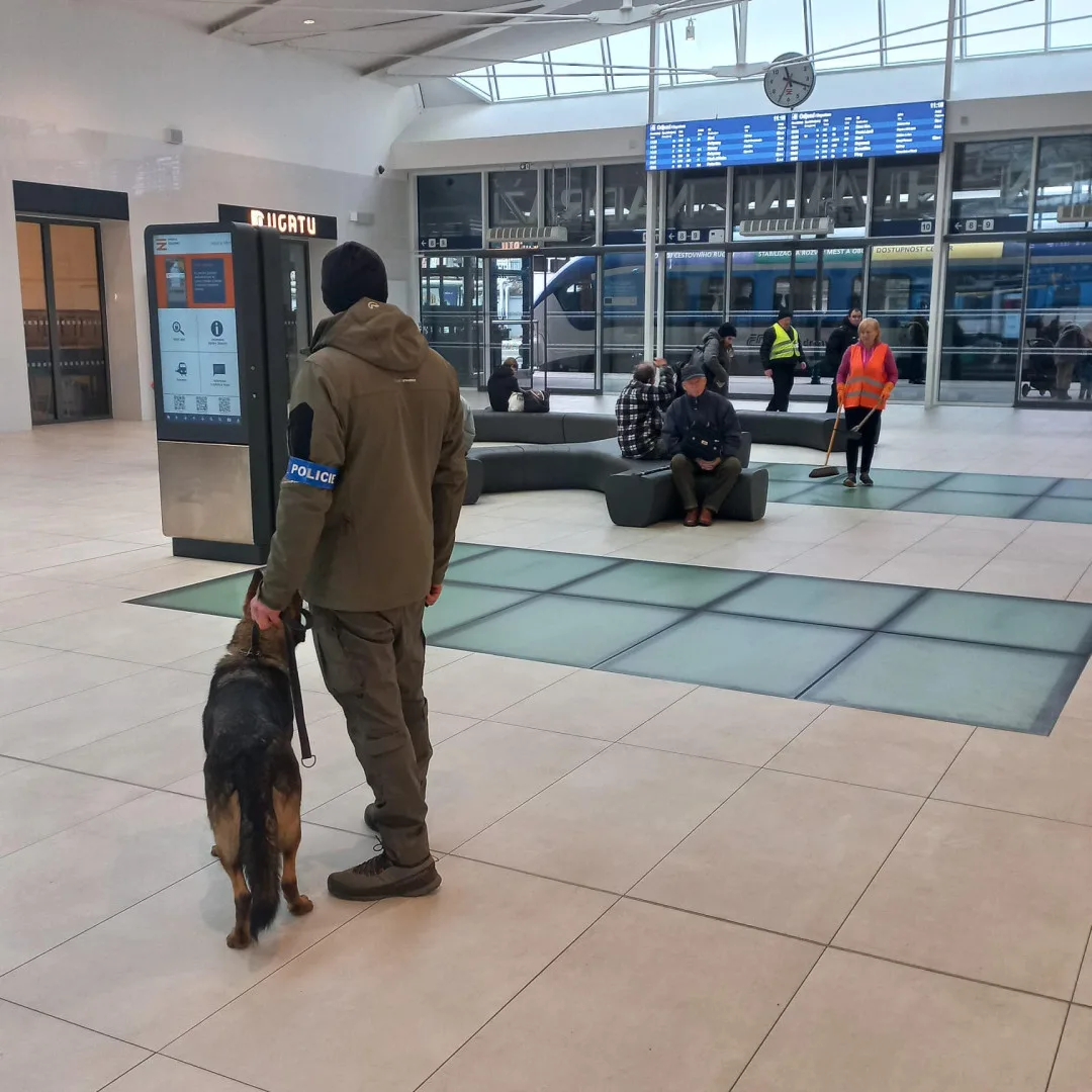 Policejní psi vyrazili do ostré akce na vlakové nádraží. Pět z osmnácti zkontrolovaných osob u sebe mělo drogy