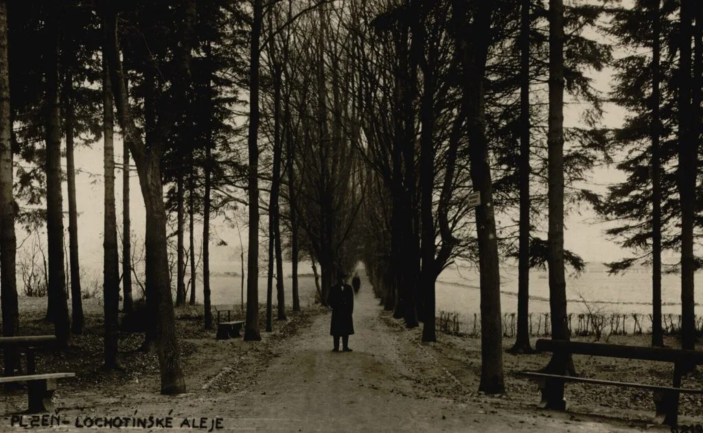 Kilometrovka na historické fotografii z roku 1920. Zdroj: Správa veřejného statku města Plzně