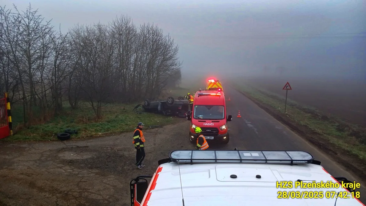 Při střetu osobáku se srnkou se zranil řidič a čtyři děti