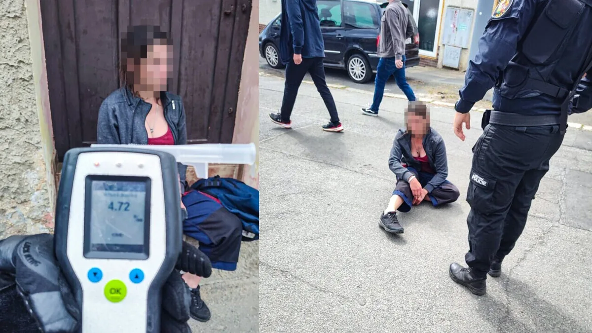 Strážníci tahali ženu z ulice, kam si lehla. V sobě měla skoro pět promile alkoholu