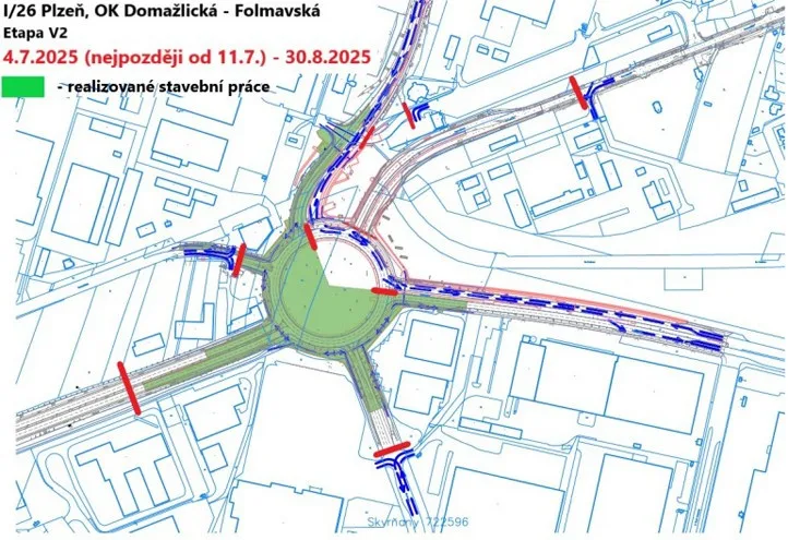 Dopravní situace pro Etapa V2. Zdroj: Plzen.eu