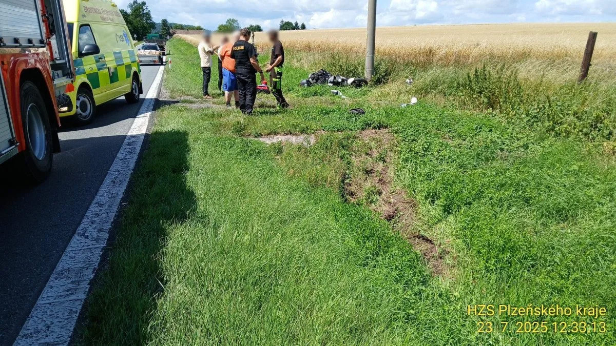 Nehoda motorkáře