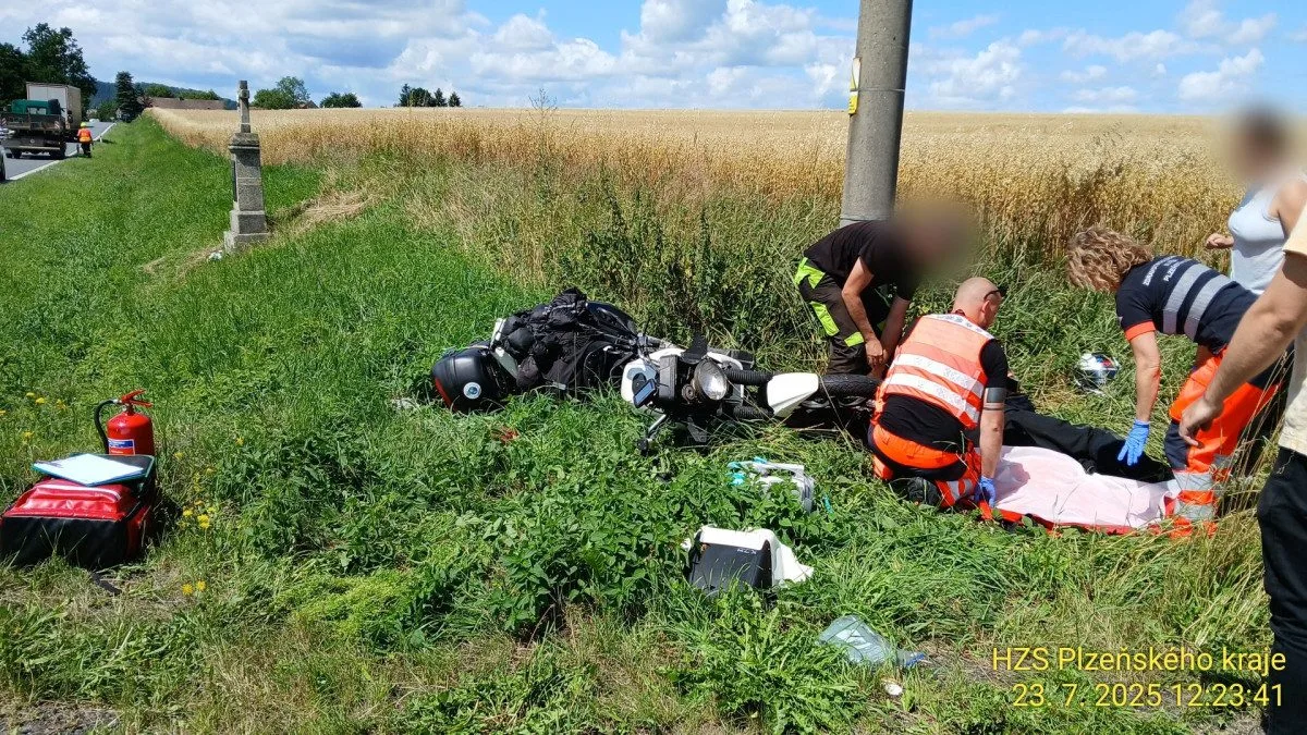 Nehoda motorkáře