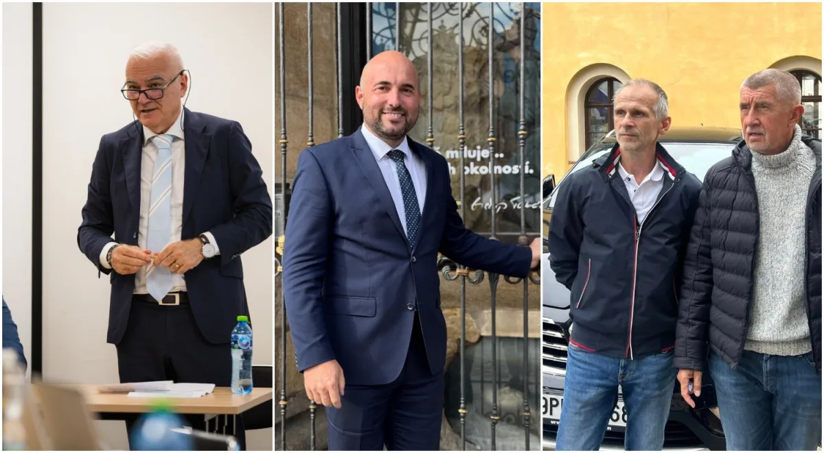 Hejtman Kamal Farhan, primátor Roman Zarzycký, starosta stříbra a náměstek hejtmana Martin Záhoř