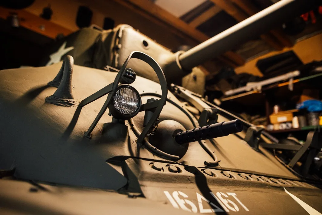 Tank v restaurátorské dílně.