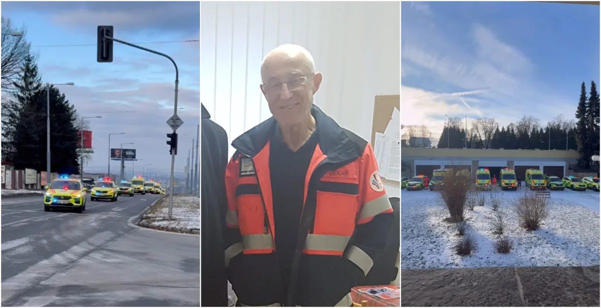 VIDEO: Záchranáři se rozloučili s oblíbeným kolegou, pracoval ještě ve svých 80 letech