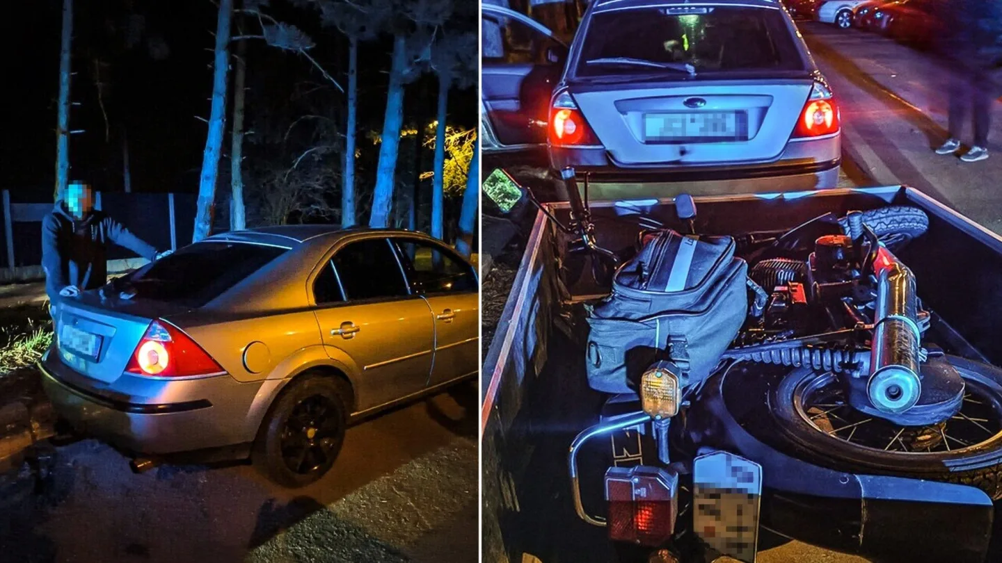 Auto vezlo kradenou motorku