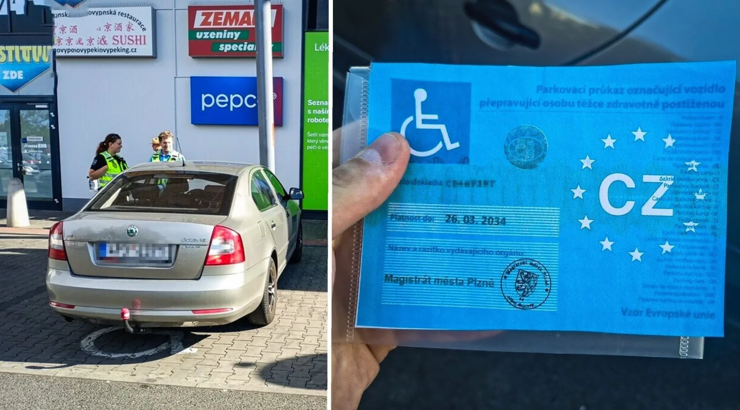 Na místě pro invalidy parkoval s kopií průkazu O7. Arogantní řidič přišel o auto