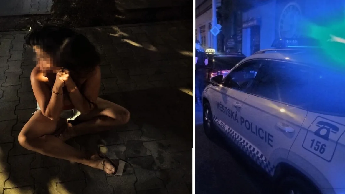 Záchrana mladé ženy, která zkolabovala na ulici