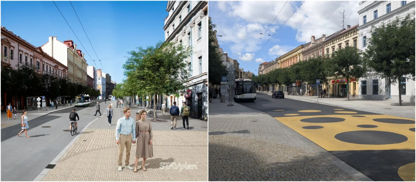 Podle některých diskutujících měla být barva na vozovce už součástí vizualizací, zdroj: STAV PLAN, Zuzana Pešková