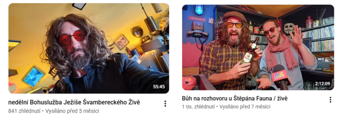 Toto jsou záznamy letošních živých vysílání na YouTube