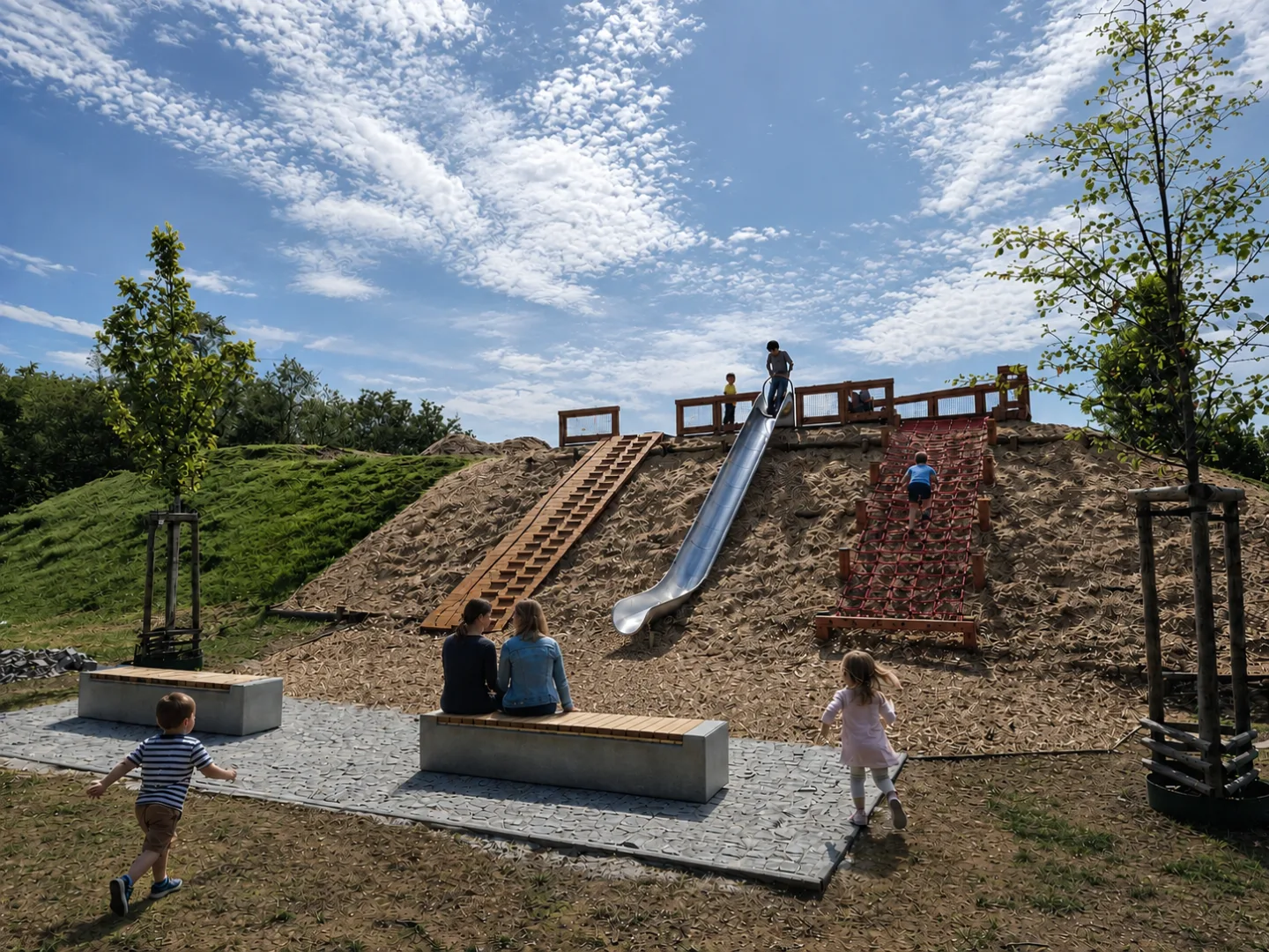 U Ježíška otevřeli dětský park. Prostoru vévodí čtyřmetrová skluzavka