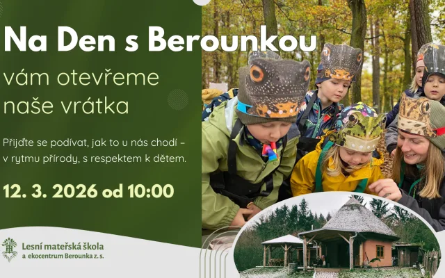 Lesní mateřská škola Berounka v Druztové zve na Den otevřených vrátek