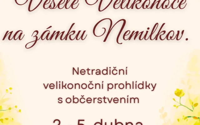 Netradiční velikonoční prohlídky zámku Nemilkov