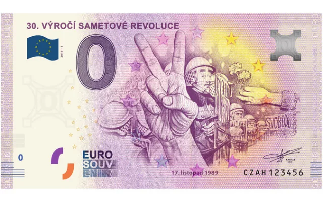 bankovka s motivem sametové revoluce