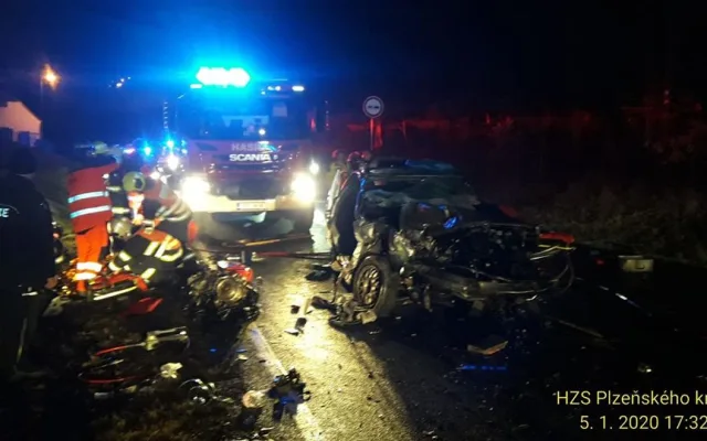 nehoda se stala ve směru od obce Vejprnice směrem na obec Tlučná