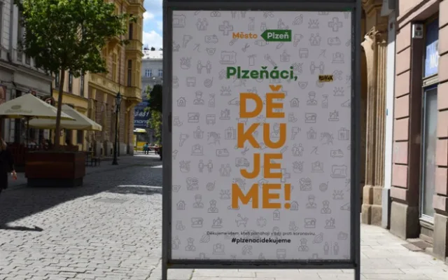 V nové kampani děkuje město Plzeň svým občanům za pomoc v boji proti koronaviru