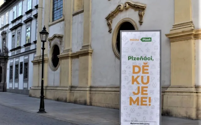 V nové kampani děkuje město Plzeň svým občanům za pomoc v boji proti koronaviru