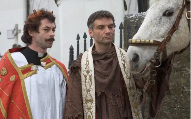 Jiří Dvořák a Ivan Trojan v pohádce Anděl Páně